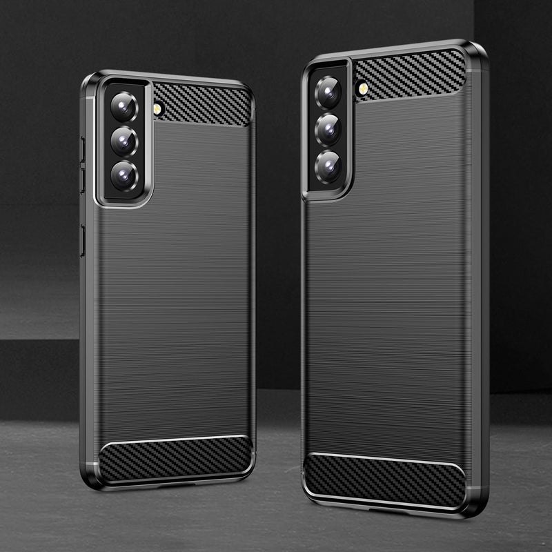 Aikcks for Samsung Galaxy S21 5G Phone case, Shockproof, Scratch Resistant Carbon Fiber Jacket, Soft TPU, for Galaxy S21 5G case (Black) - Image 5